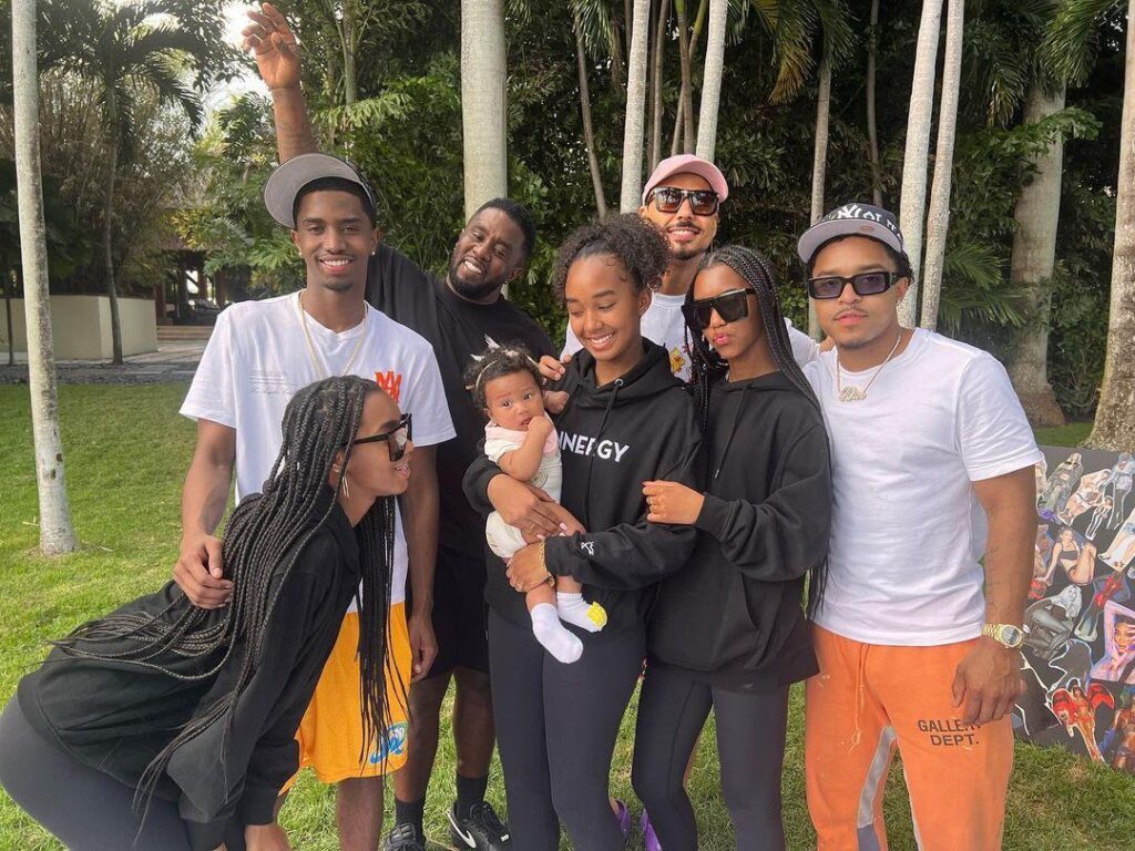 Doting Dad Diddy Enjoys Rare Family Time With All His Seven Kids