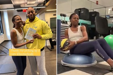 Deborah Roberts shows off her chiseled arms and legs during grueling workout