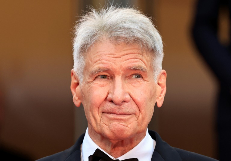 US actor Harrison Ford arrives for the screening of the film "Indiana Jones and the Dial of Destiny"
