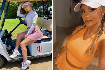 Paige Spiranac Rival Gracie Charis Shows Off Power Drive In Figure Hugging Outfit As Golf Fans