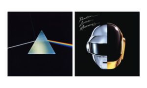 Pink Floyd’s Dark Side of the Moon (left) and Daft Punk Random Access Memories.