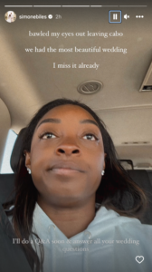 Simone Biles gets emotional about leaving Mexico after destination wedding