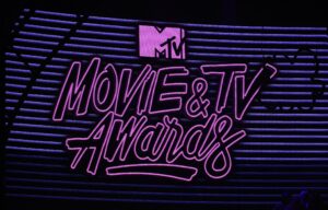 LOS ANGELES, CA - MAY 07:  A view of the MTV Awards signage onstage during the 2017 MTV Movie And TV Awards at The Shrine Auditorium on May 7, 2017 in Los Angeles, California.  (Photo by Kevork Djansezian/Getty Images)