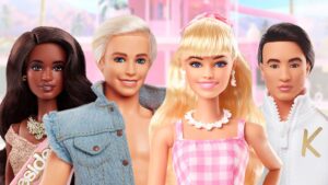 Barbie Movie Barbie and Ken dolls - the movie stars Margot Robbie and Ryan Gosling