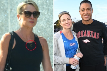 Amy Robach ‘showing love’ to TJ Holmes by wearing his ring around her neck