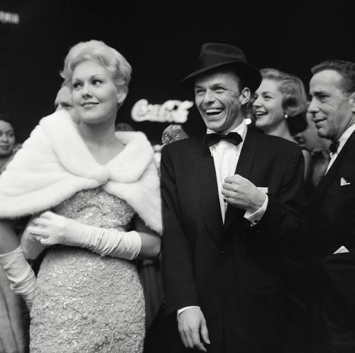 Kim Novak, Frank Sinatra, Lauren Bacall, and Humphrey Bogart at the premiere of 