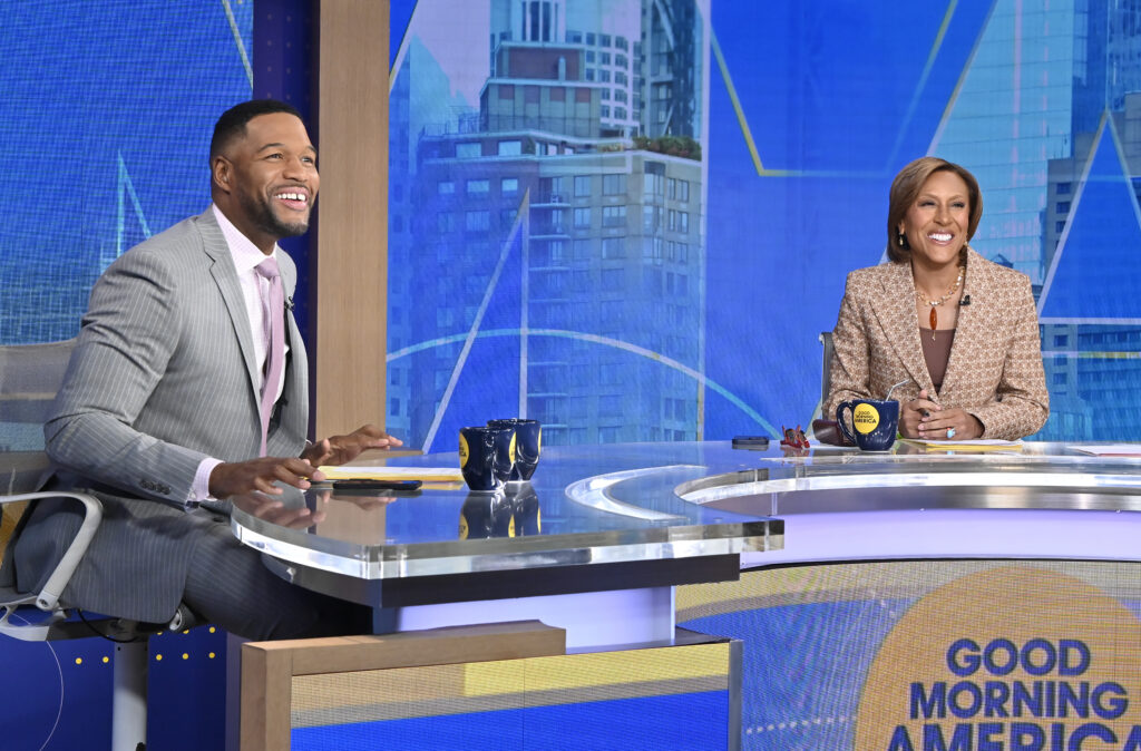 Both Michael Strahan and Robin Roberts returned to Good Morning America on Monday following a week off for him and a Friday off for her