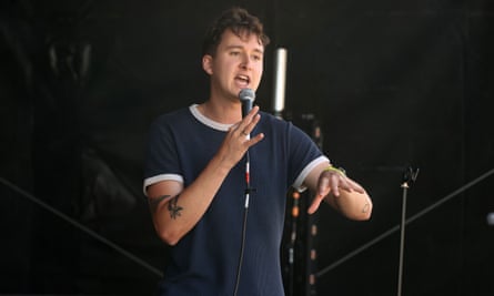 Jacob Hawley performing at Alexandra Palace, London, in 2021.