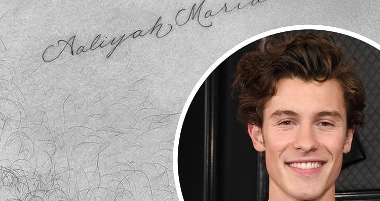 Aaliyah Maria Tattoo on Shawn Mendes's collarbone
