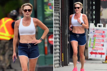 GMA3 alum Amy shows off abs in just a sports bra and shorts for NYC run
