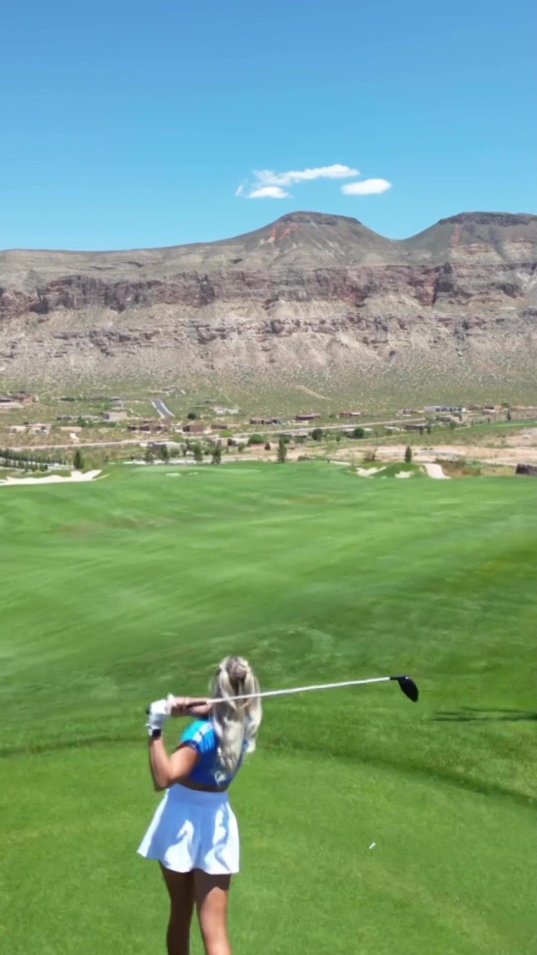 The drone followed the path of the ball and revealed jaw-dropping videos of the overview of the golf course