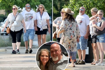 Sister Wives’ Christine Brown shows off legs & holds hands with fiancé David