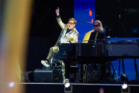 Elton John on the Pyramid stage