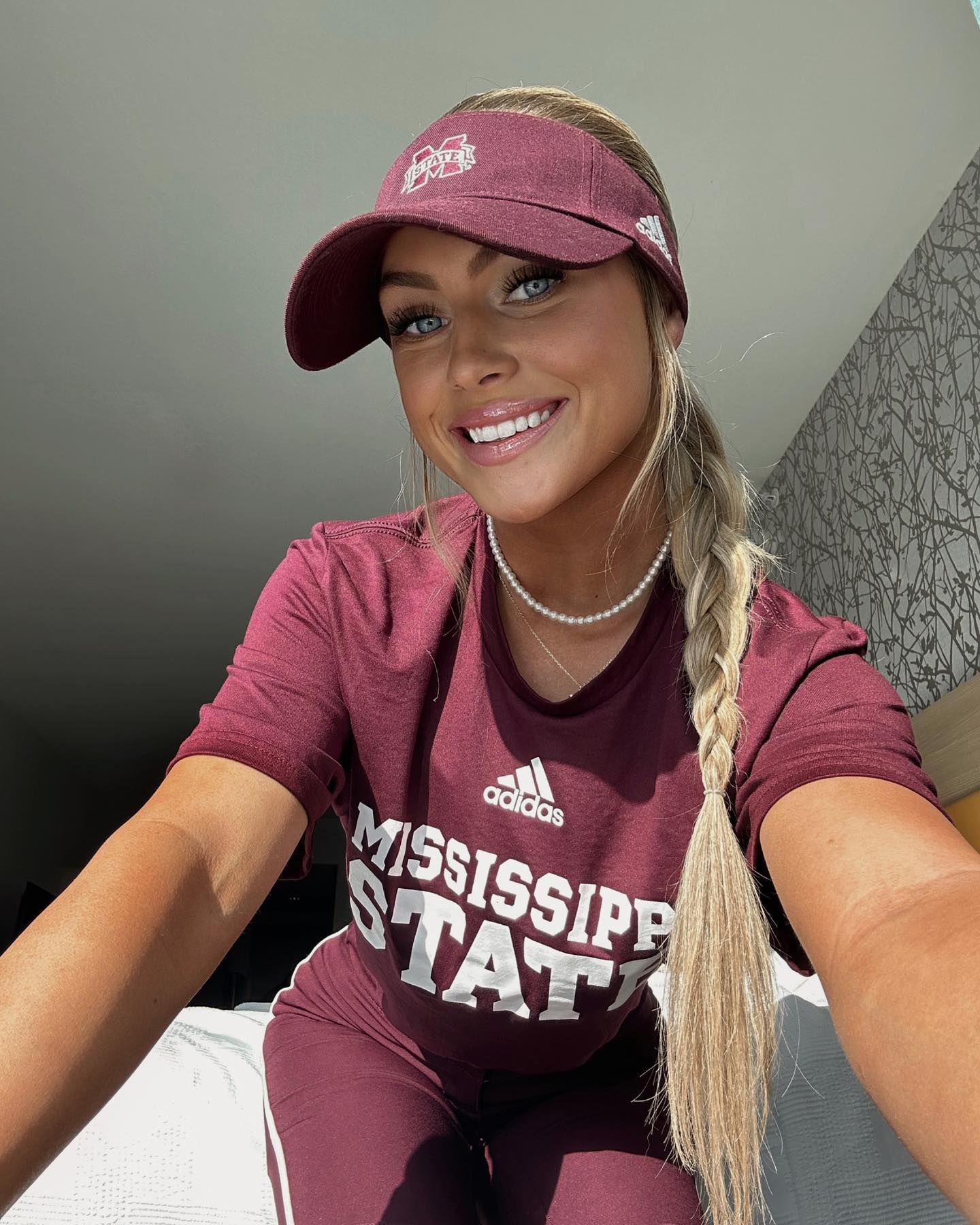 The softball star is currently a senior at Mississippi State