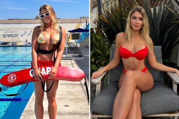 Dragoi shows off 'summer glow' in gold bikini leaving fans begging to 'save me'
