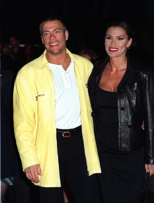 Jean-Claude Van Damme and Darcy LaPier at the premiere of 