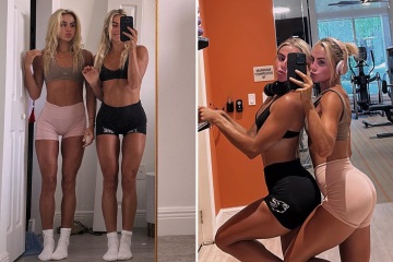 The Cavinder Twins look sensational in figure-hugging gym outfits
