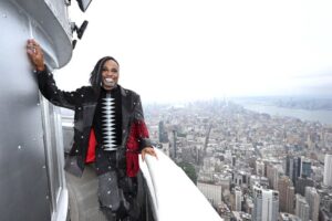 Billy Porter at the top of New York's Empire State Building.