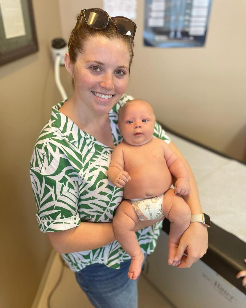 Joy-Anna Duggar shared a new photo while holding her newborn son Gunner that had some fans raising concern over his eyes