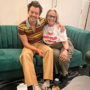 Reina Lafantaisie with Harry Styles backstage after a concert