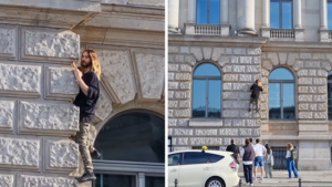 Jared Leto Climbs Front of German Hotel Without Harness