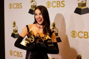 Olivia Rodrigo at the 2022 Grammy Awards.