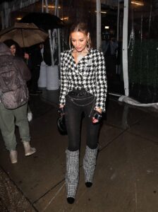 Dorit Kemsley was seen battling the rain while leaving Sutton Stracke apos s new Boutique called apos Suttol apos in West