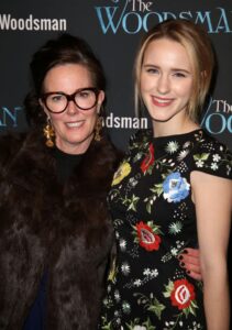 Kate Spade and Rachel Brosnahan attend opening night of 'The Woodsman' in New York on Feb. 8, 2016.