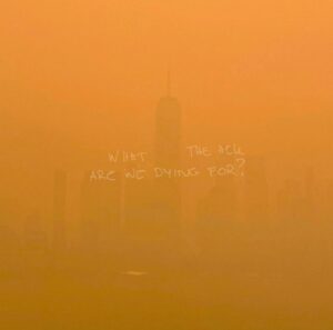 Shawn Mendes new single art, NYC under wildfire smoke