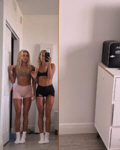 Haley and Hanna Cavinder revealed their gym outfits in the duo's latest Instagram post