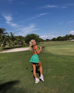 Haley Cavinder showed off her golf outfit to her Instagram fans on Thursday