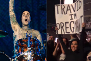 Watch: Blink-182’s Travis Barker Gets Surprise Pregnancy Message At Concert