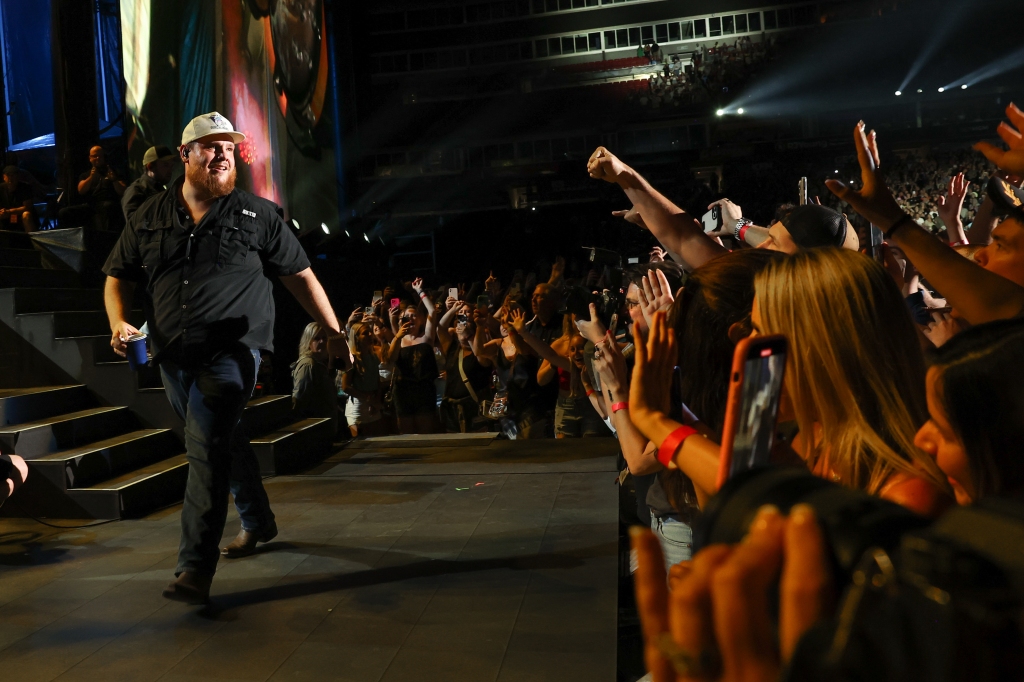 Luke Combs performs on stage during day one of the CMA Fest 2023 at Nissan Stadium in Nashville, Tennessee.