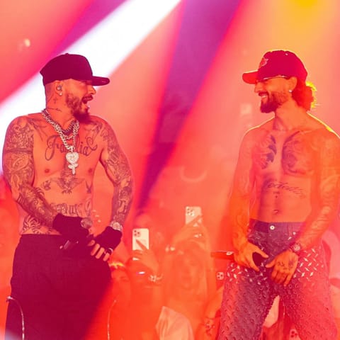 Maluma and J Balvin join forces on stage after a decade and unleash a battle of abs