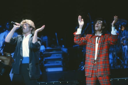 Wham on stage in Beijing, 1985