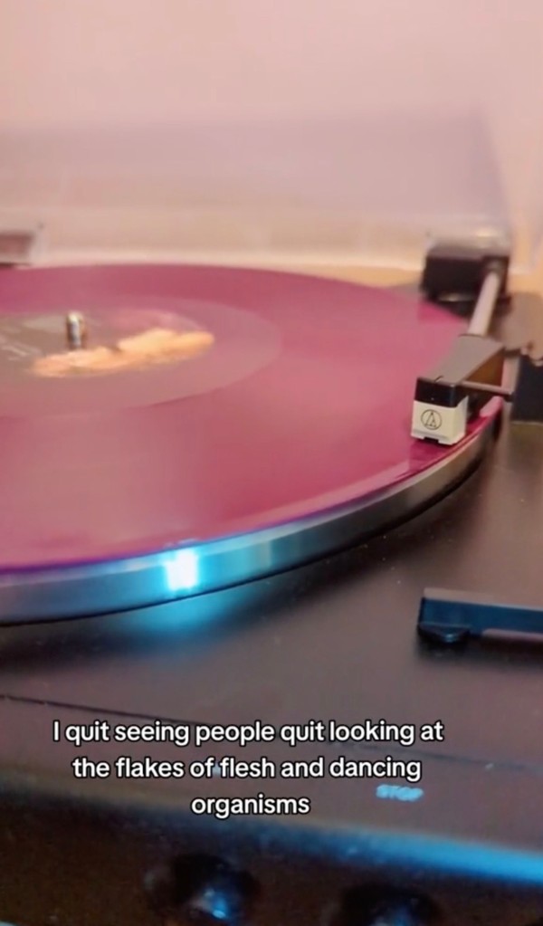 A Taylor Swift fan in Staffordshire got a creepy surprise when she tried to play her brand new, orchid-coloured vinyl copy of Taylor Swift's Speak Now.
