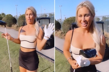 Paige Spiranac rival Karin Hart stuns in low-cut top while sharing comedic video
