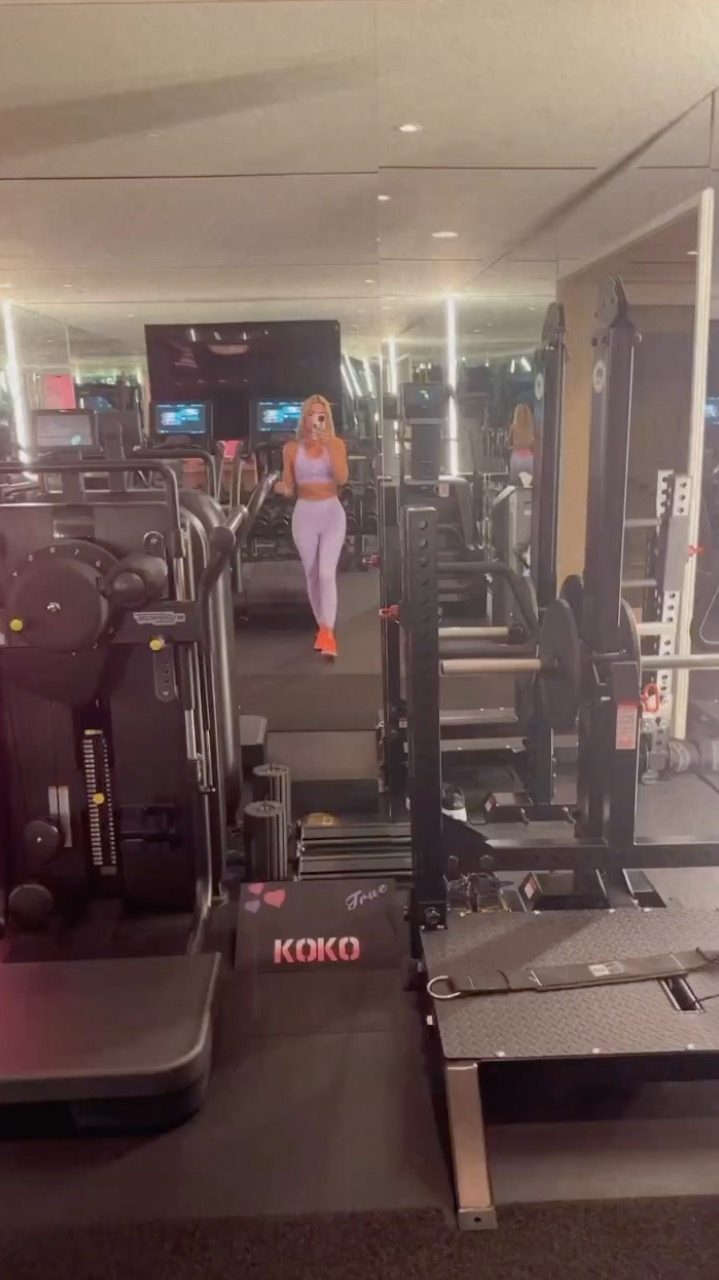 The Hulu star's home gym is crammed with the latest fitness equipment