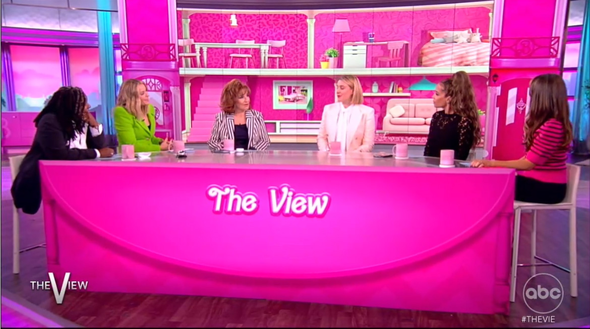 Everything on set resembled the Barbie dreamhouse, right down to the hosts' cups