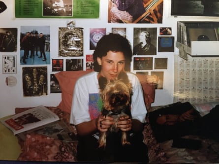 Jane Ovenden wearing her Waterboys shirt in 1990.