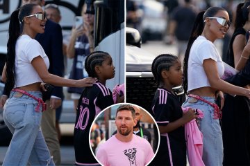 Kim spotted at Lionel Messi's Inter Miami debut with son Saint, 7
