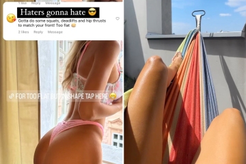 Veronika Rajek shows off peachy bum and hits back 'haters gonna hate'