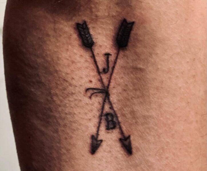 Ben Affleck arrows and J B tattoo