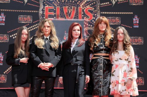 Finley Lockwood, Lisa Marie Presley, Priscilla Presley, Riley Keough, and Harper Lockwood at the TCL Chinese Theatre in 2022
