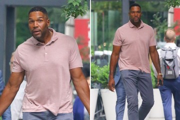 GMA host Michael Strahan shows off bulging arms in polo in rare off-duty photo