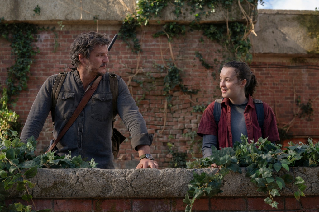 Pedro Pascal looks at Bella Ramsey in Max's "The Last of Us."