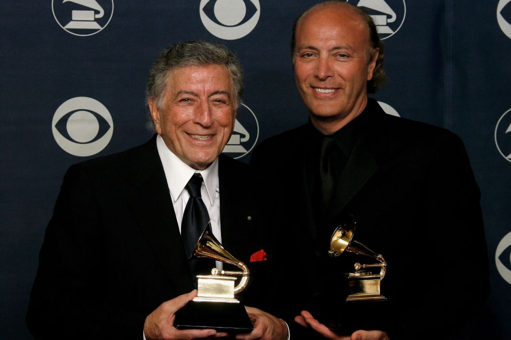 Tony Bennett and son Danny Bennett at Grammys