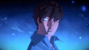 Castlevania Nocturne Richter Belmont with a glowing eye from teaser trailer