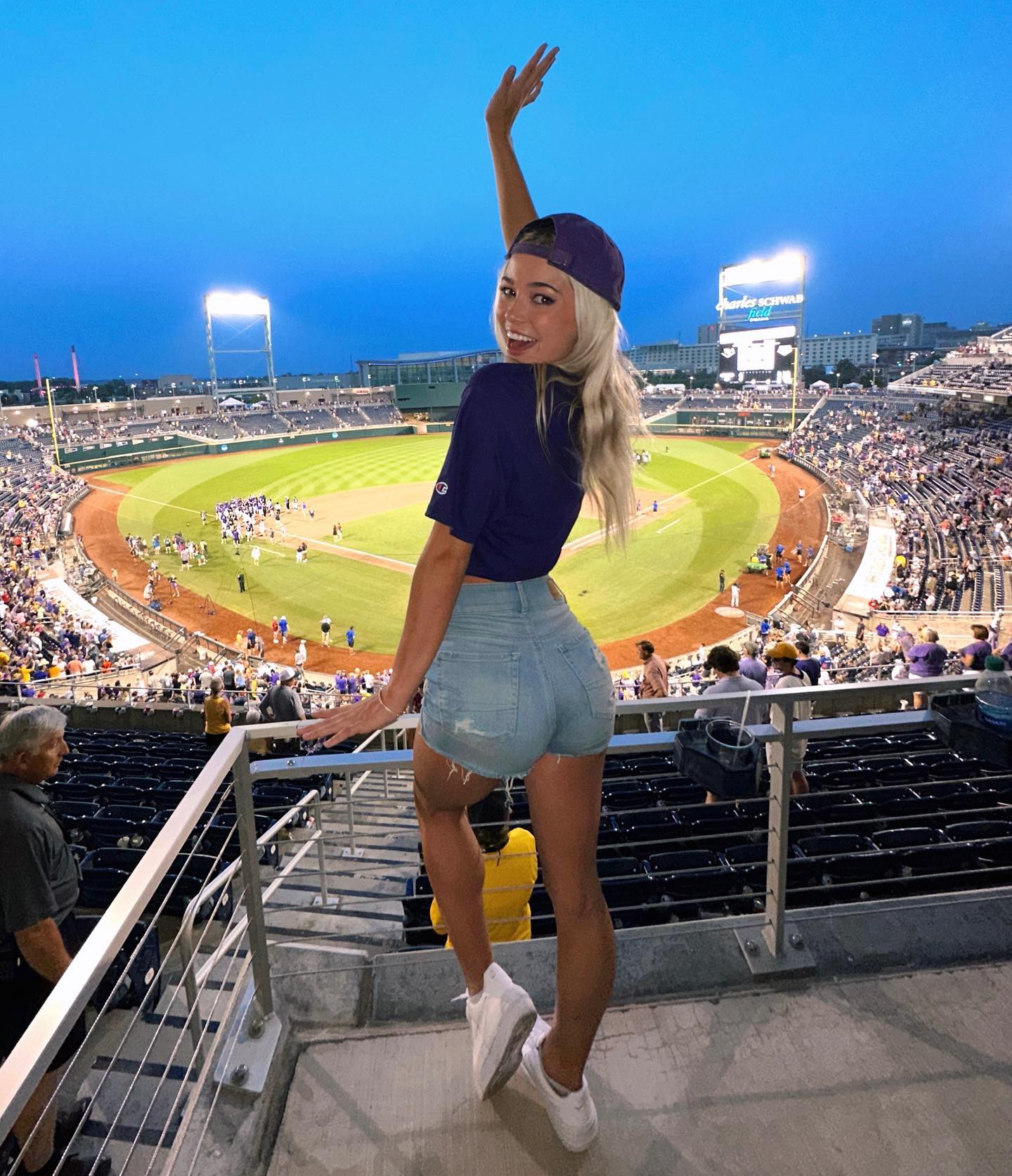 The 20-year-old cheered LSU on to men's College World Series glory this summer