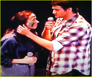 Colleen Ballinger and Oliver Tompsett performing together